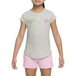 Nike Little Girls' Swoosh Heart Short Sleeve T-Shirt