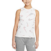 Nike Girls' Sportswear French Terry Printed Tank Top