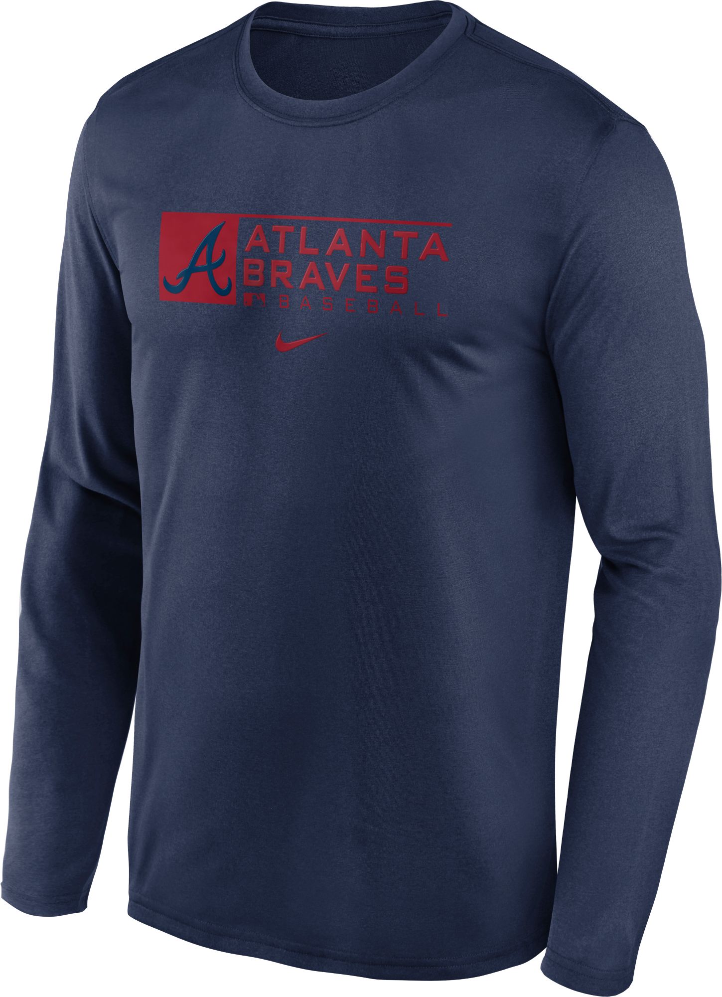 Atlanta Braves Nike Therma Pullover Hoodie - Navy
