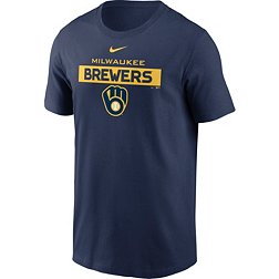 Nike Men's Milwaukee Brewers Navy Cotton T-Shirt