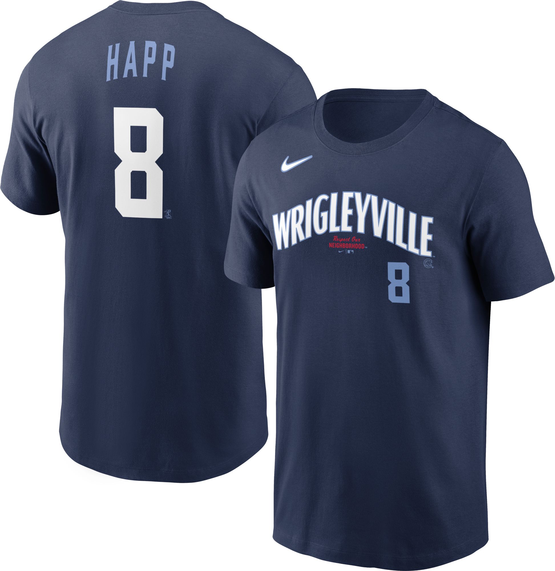 Nike / Men's Chicago Cubs Ian Happ #8 Navy 2021 City Connect T-Shirt