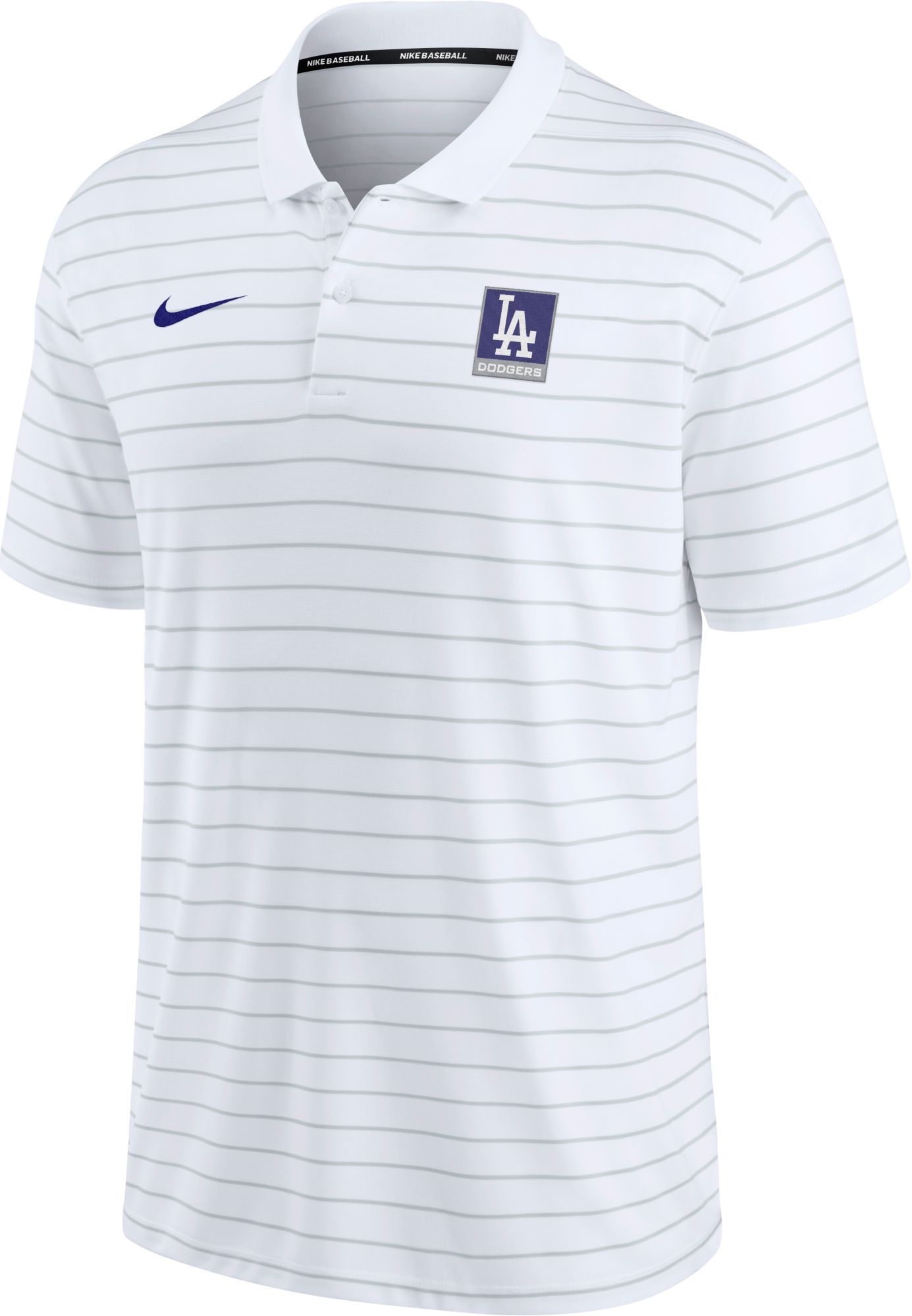 Nike / Men's Los Angeles Dodgers White Striped Polo