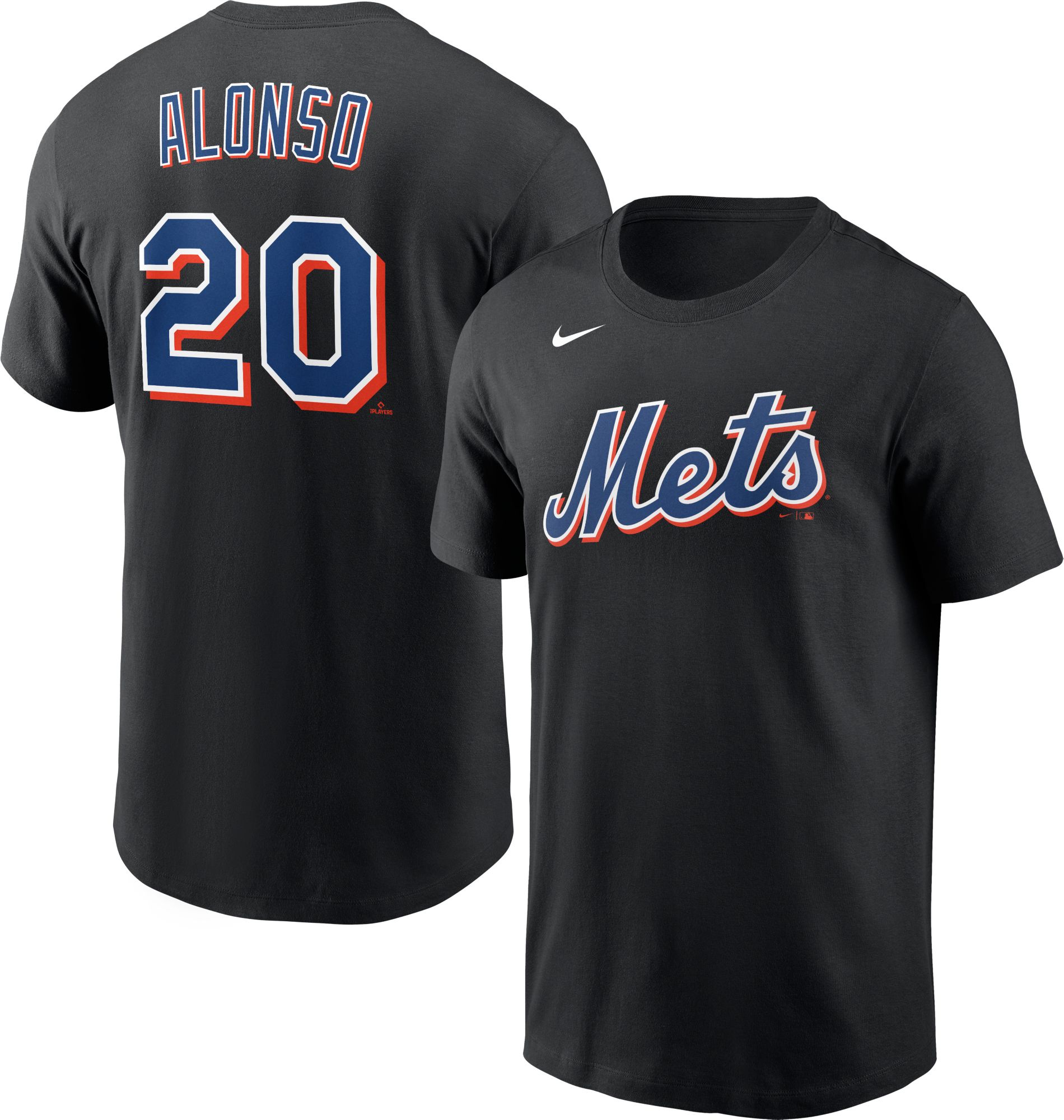 Men's New York Mets Pete Alonso #20 Black T-Shirt