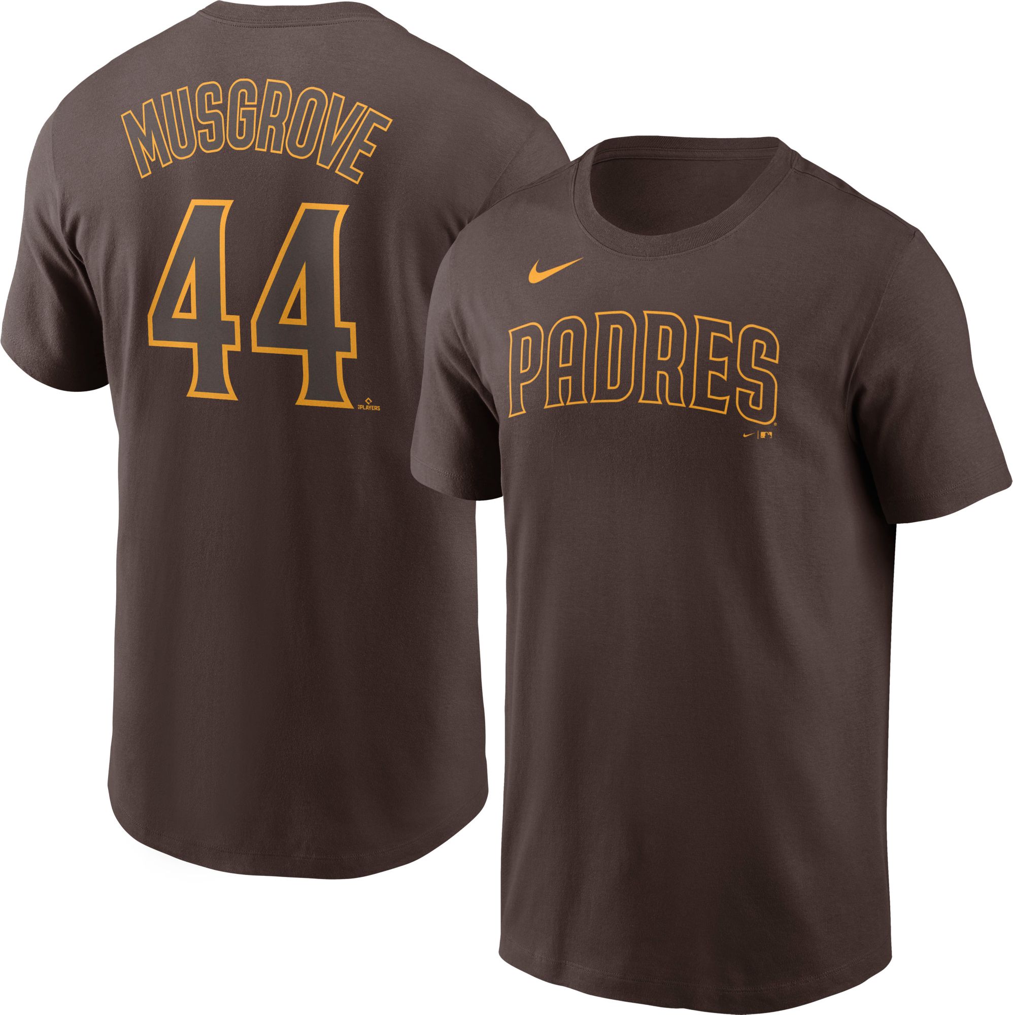 Men's San Diego Padres Joe Musgrove #44 Brown T-Shirt