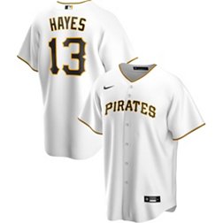 Nike Men's Replica Pittsburgh Pirates Ke'Bryan Hayes #13 Cool Base White Jersey