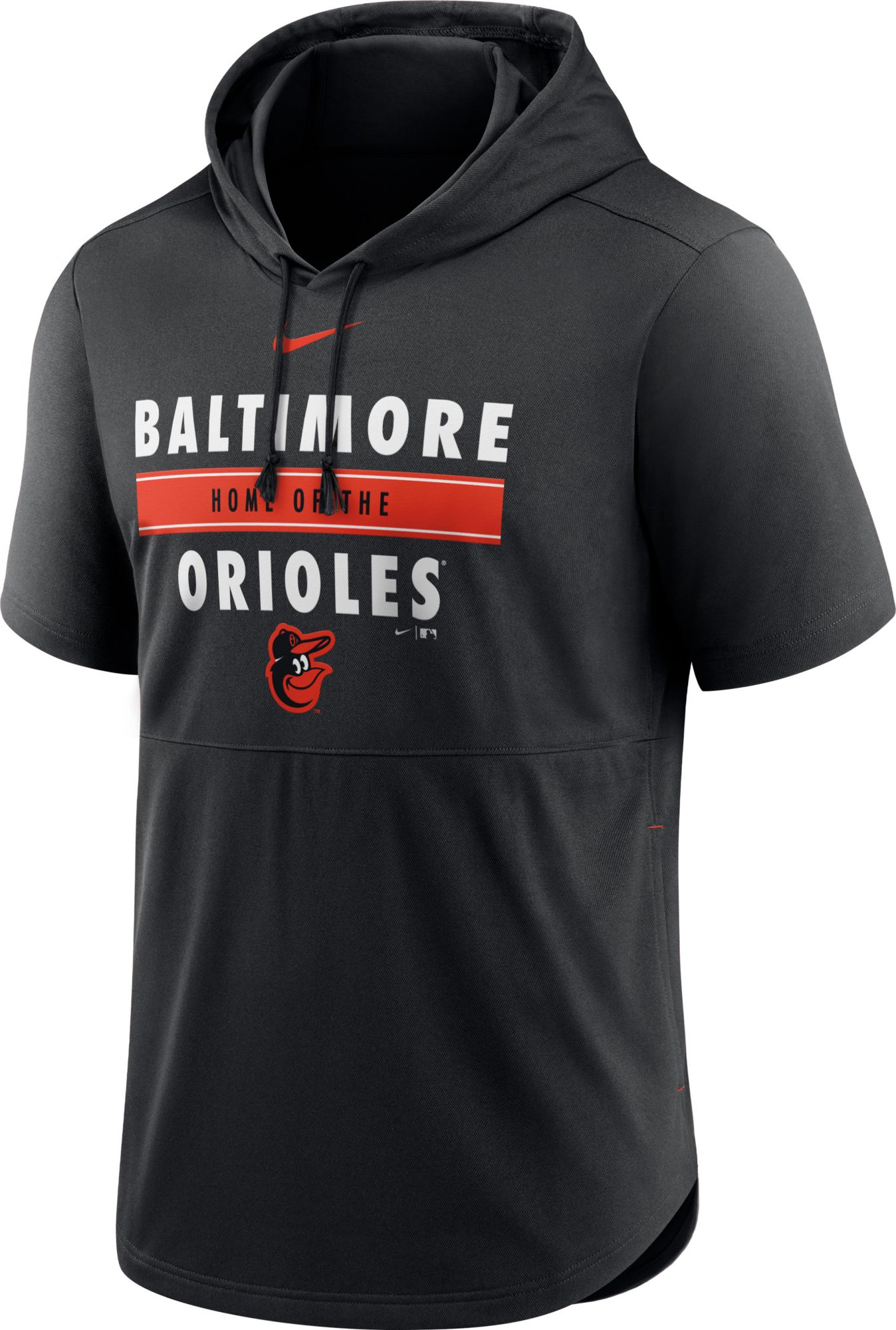 Nike / Men's Baltimore Orioles Black Short Sleeve Pullover Hoodie