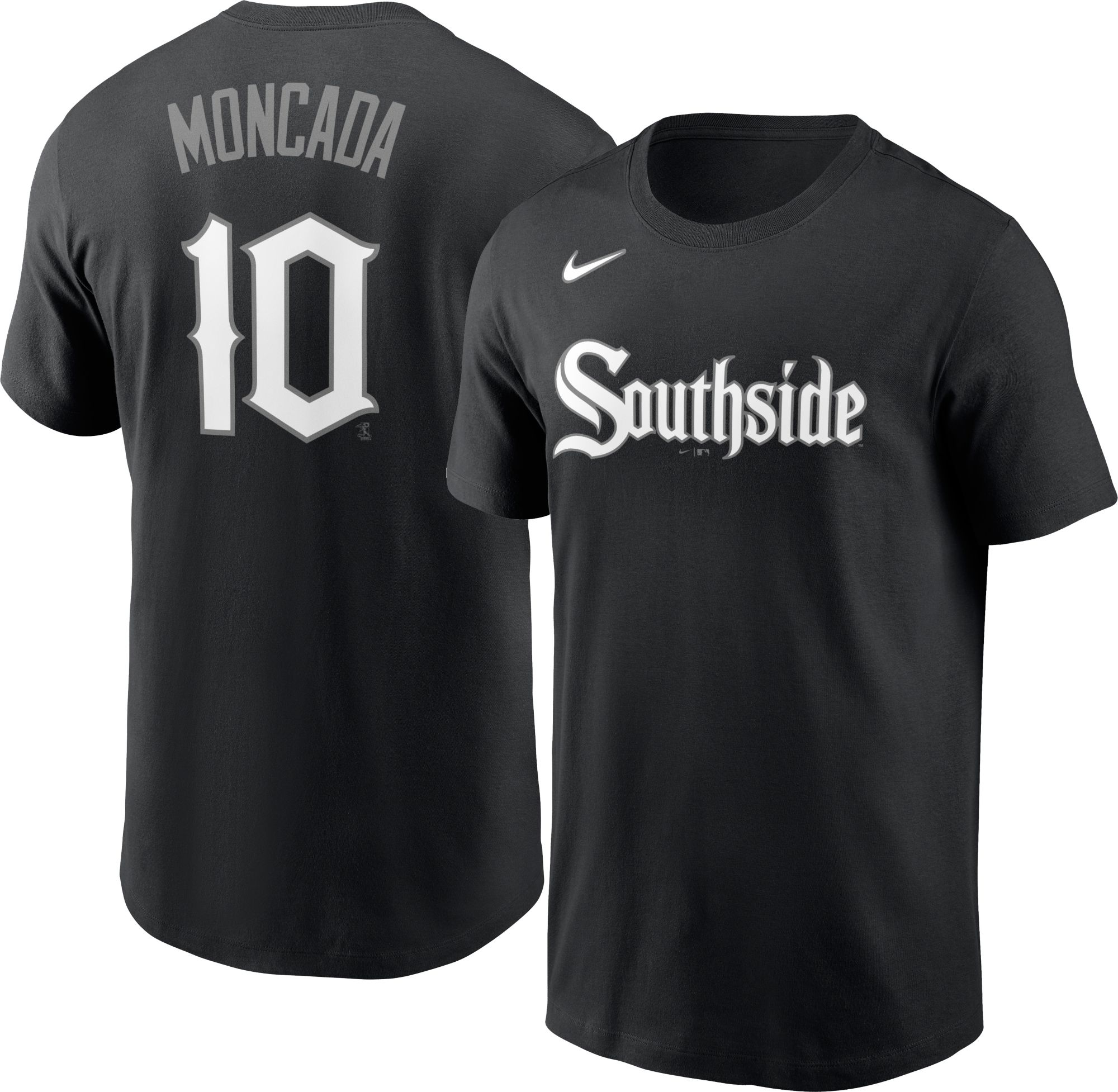 Nike Men's Chicago White Sox Yoán Moncada #10 Black 2021 City Connect T-Shirt