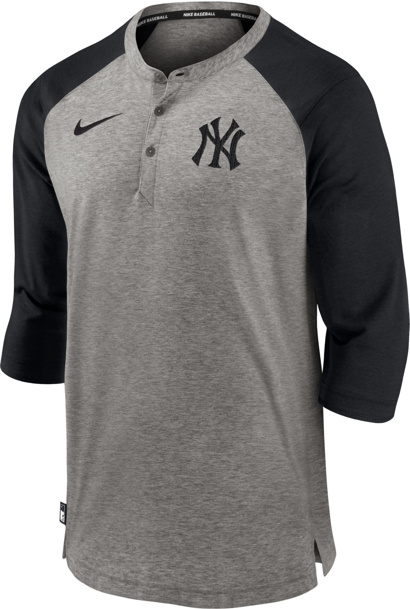 Nike / Men's New York Yankees Gray 3/4 Flux Hoodie