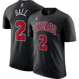Jordan Men's Chicago Bulls Lonzo Ball #2 Black Player T-Shirt