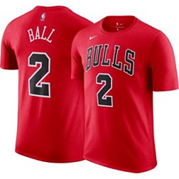 Nike Men's Chicago Bulls Lonzo Ball #2 Red Player T-Shirt