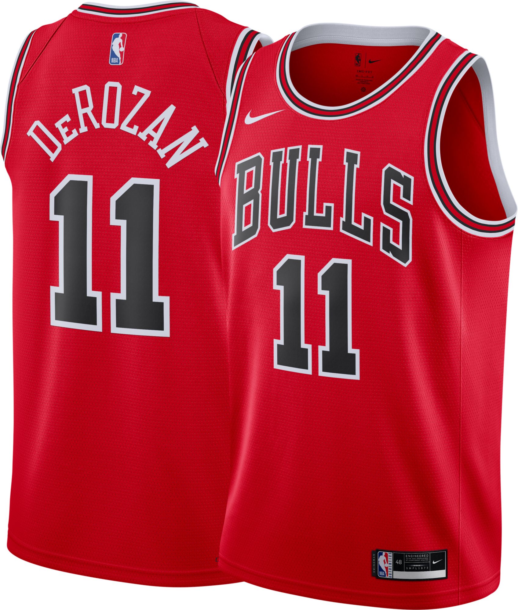 Nike Men's Chicago Bulls DeMar DeRozan #11 Black T-Shirt, Large