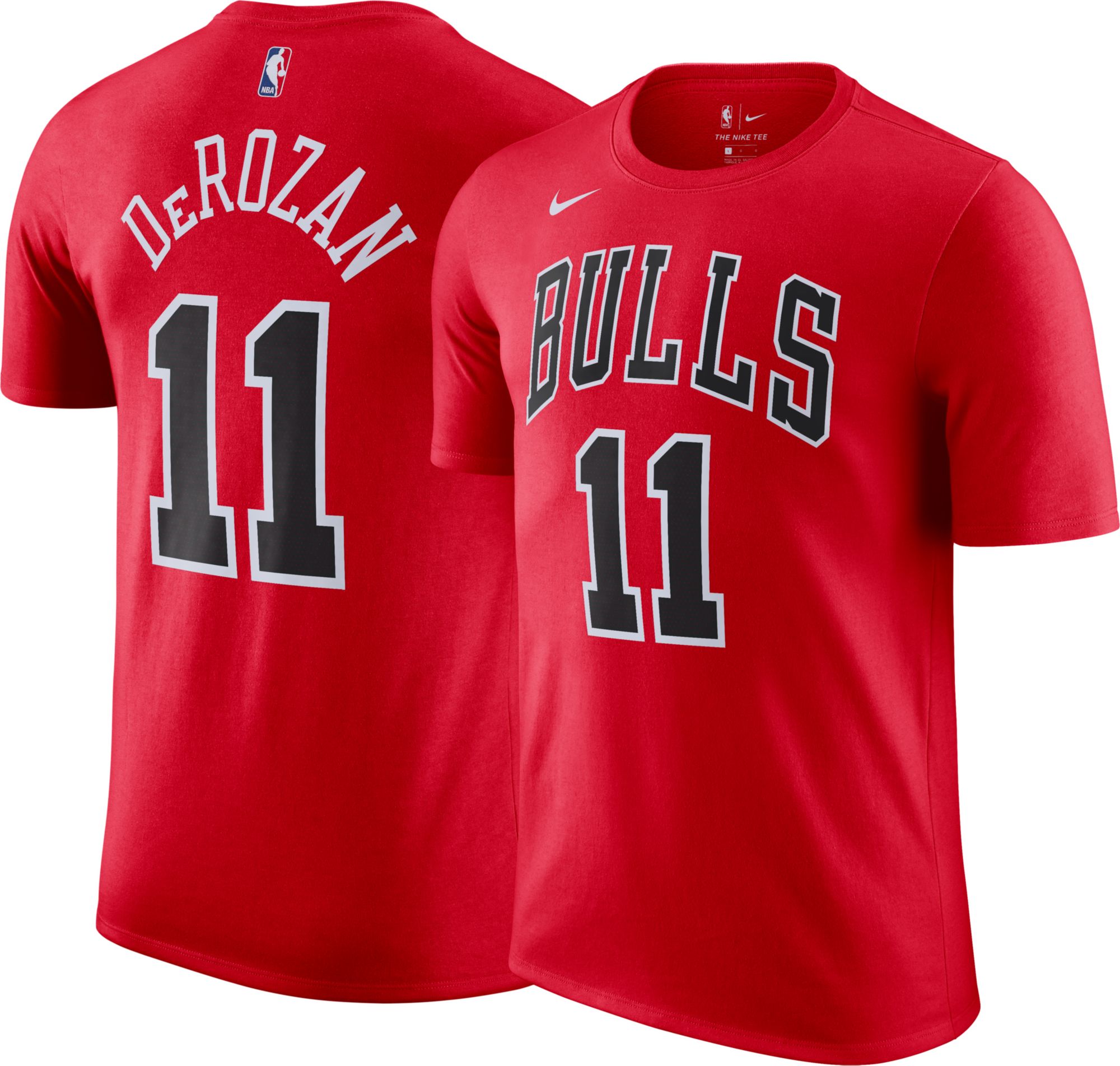 Nike Men's Chicago Bulls DeMar DeRozan #11 Black T-Shirt, Large