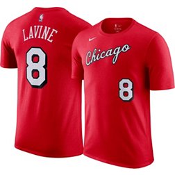 Nike Men's 2021-22 City Edition Chicago Bulls Zach LaVine #8 Red Cotton T-Shirt