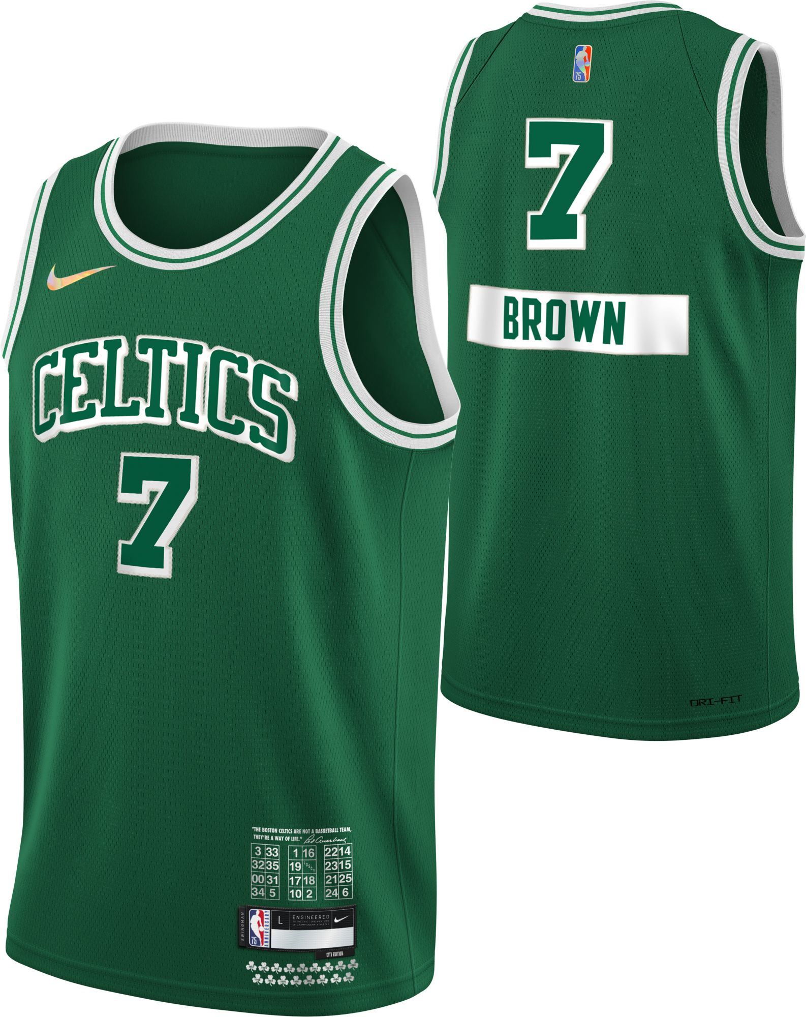 Jaylen Brown - Boston Celtics - Game-Issued City Edition Jersey