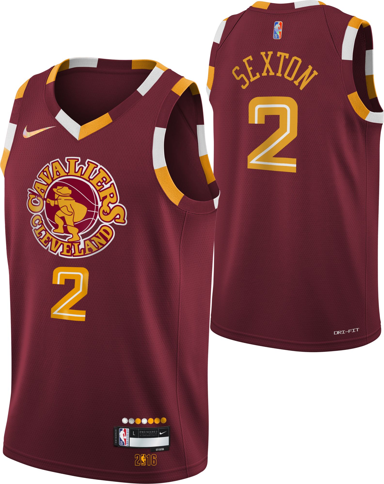 Nike / Men's 2021-22 City Edition Cleveland Cavaliers Collin Sexton #2 Red  Dri-FIT Swingman Jersey