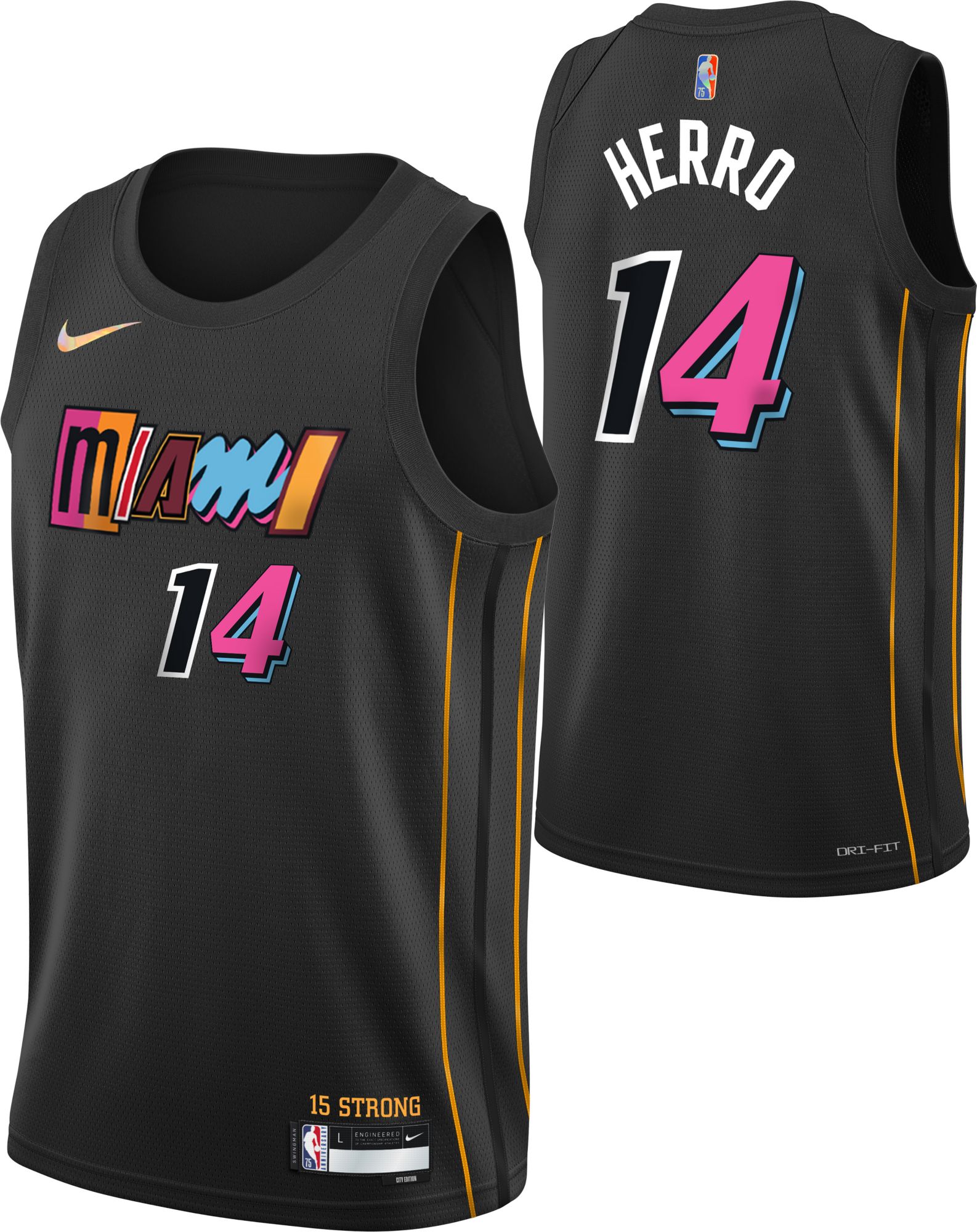 Nike / Men's 2021-22 City Edition Miami Heat Tyler Herro #14 Black Dri-FIT  Swingman Jersey