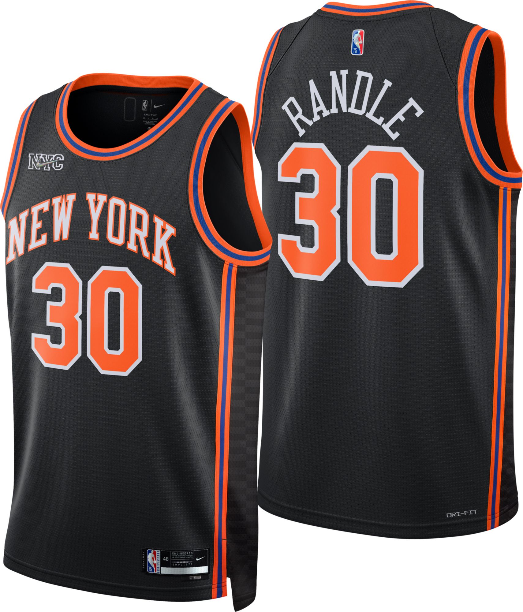 New York Knicks Nike City Edition Swingman Jersey 22 - Black - Julius  Randle - Unisex