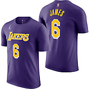 Jordan Men's Los Angeles Lakers LeBron James #6 Purple T-Shirt