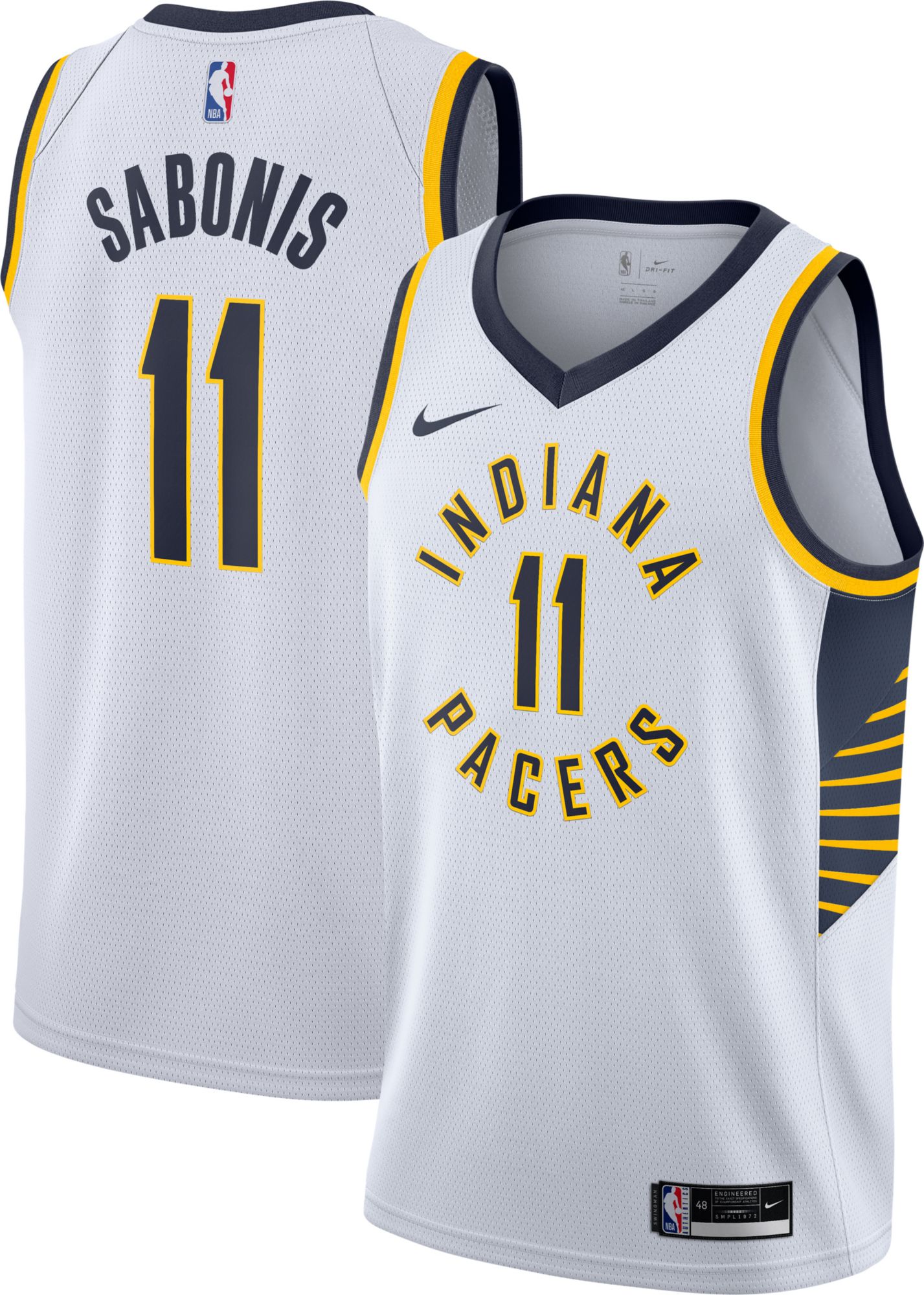 Nike / Men's Indiana Pacers Sabonis #11 White Dri-FIT Swingman Jersey