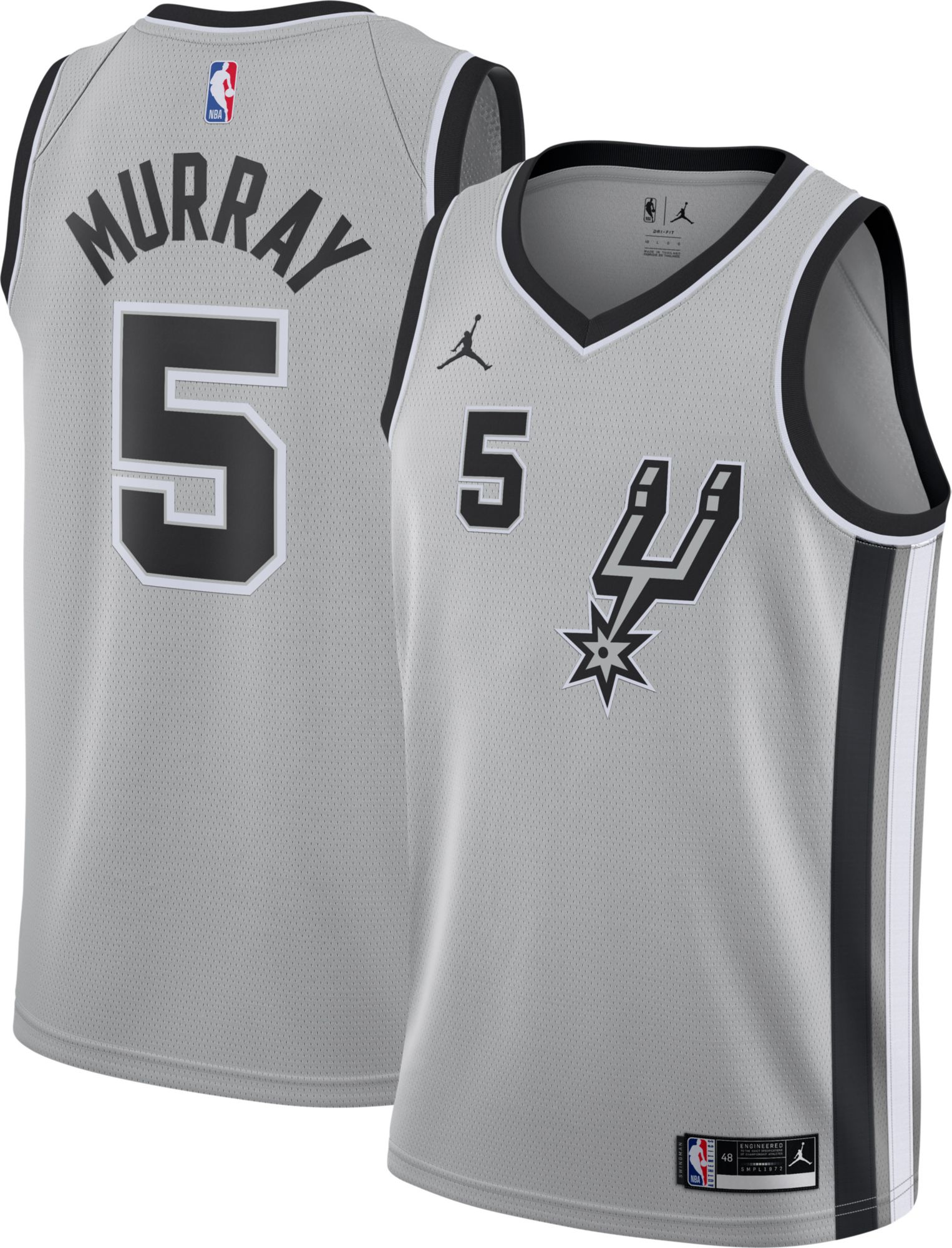 Nike / Men's San Antonio Spurs Dejounte Murray #5 Black Dri-FIT Icon  Edition Jersey