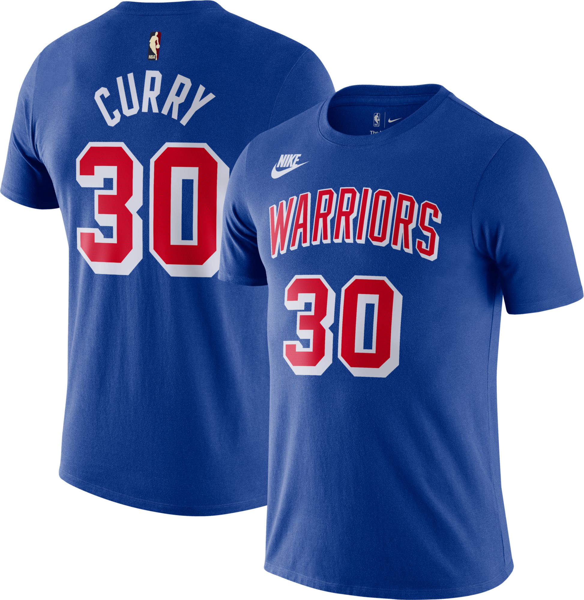 Nike / Men's Year Zero Golden State Warriors Stephen Curry #30 Blue Player  T-Shirt