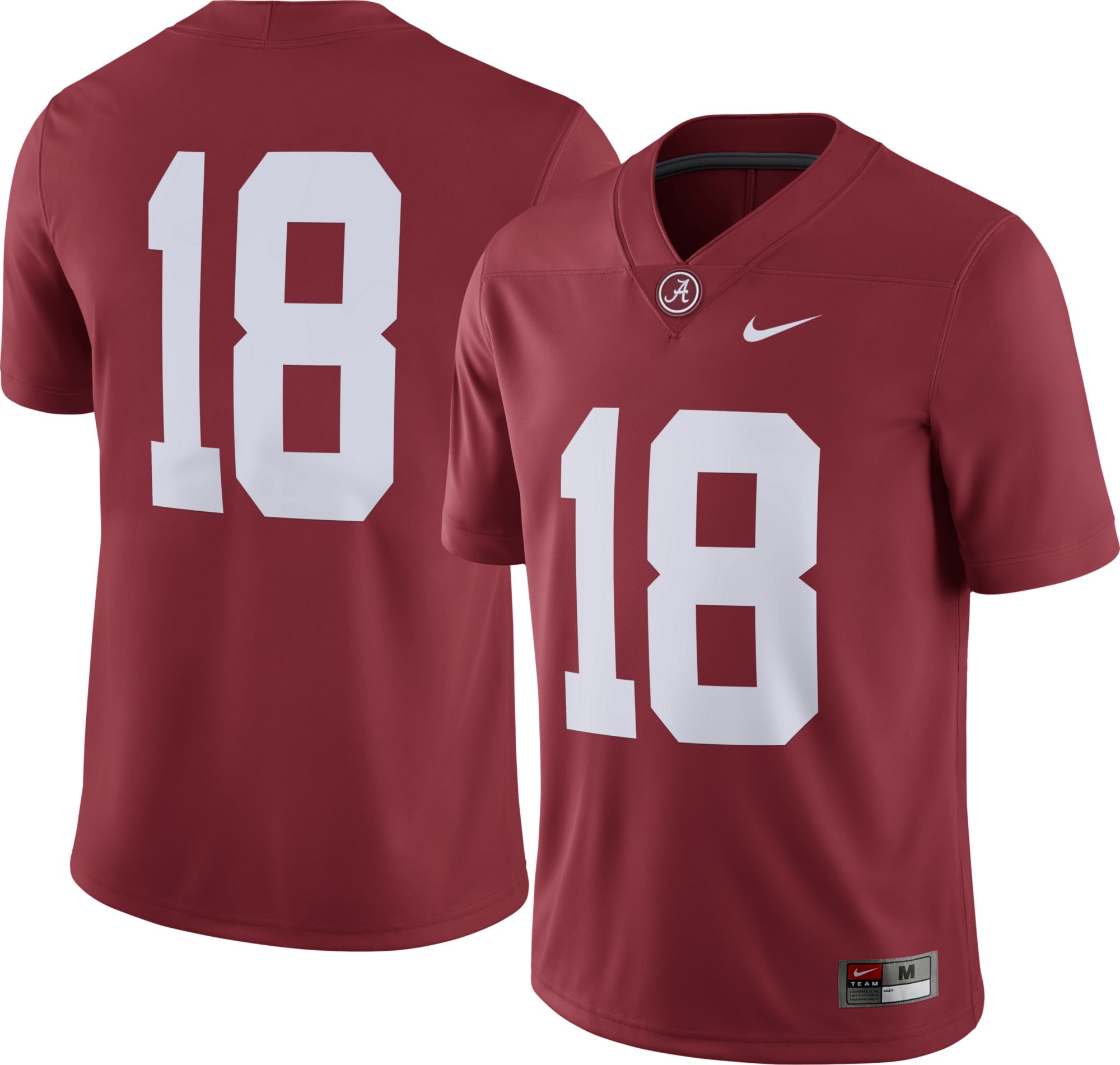 Nike Men's Alabama Crimson Tide #18 Crimson Dri-FIT Game Football Jersey