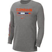 Nike Men's Clemson Tigers Grey Football Wordmark Long Sleeve T-Shirt