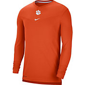 Nike Men's Clemson Tigers Orange Football Sideline Coach Dri-FIT UV Long Sleeve T-Shirt