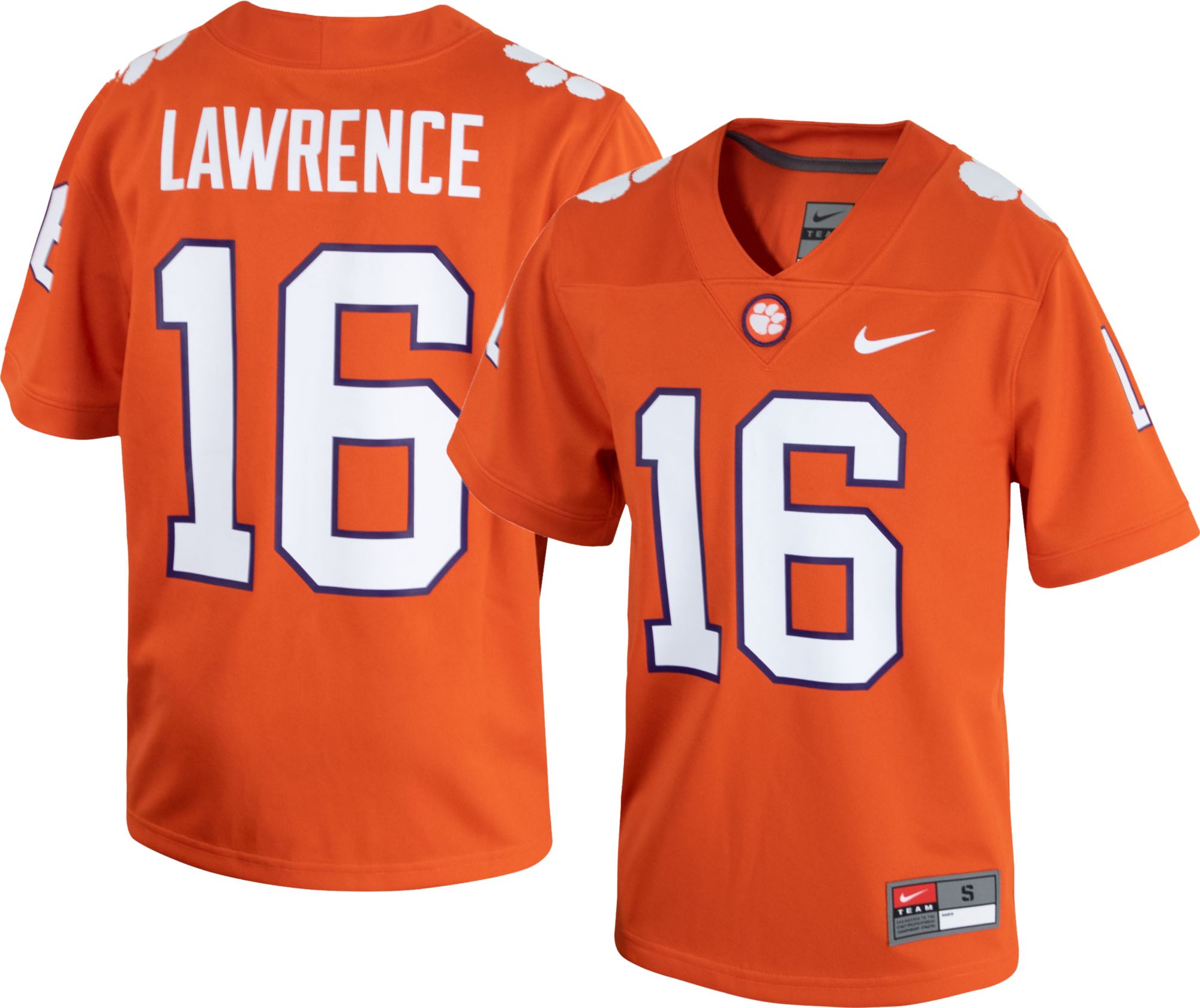 Nike Men's Clemson Tigers Trevor Lawrence #16 Orange Dri-FIT Game Football Jersey