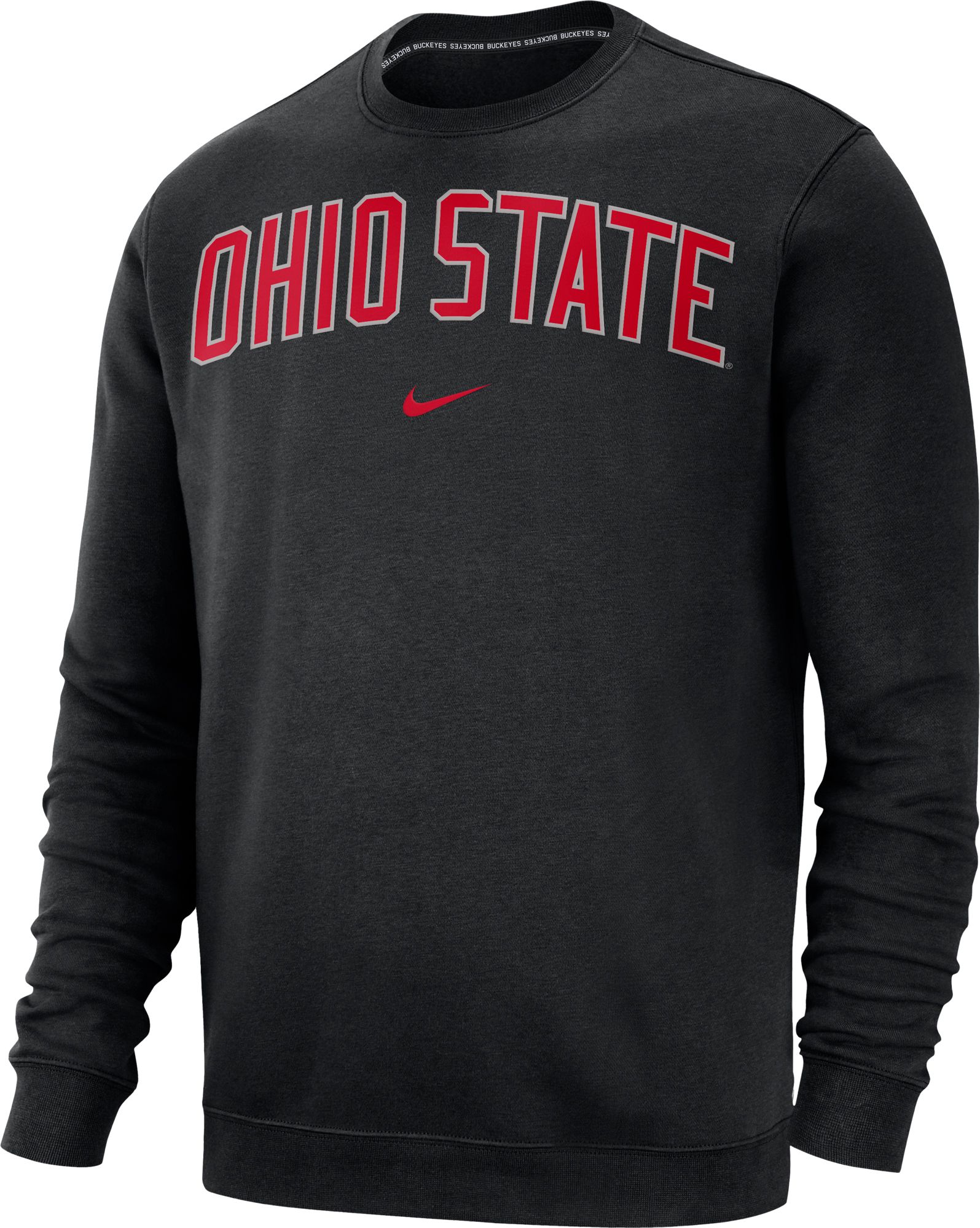 Nike Men's Ohio State Buckeyes Club Fleece Crew Neck Black Sweatshirt