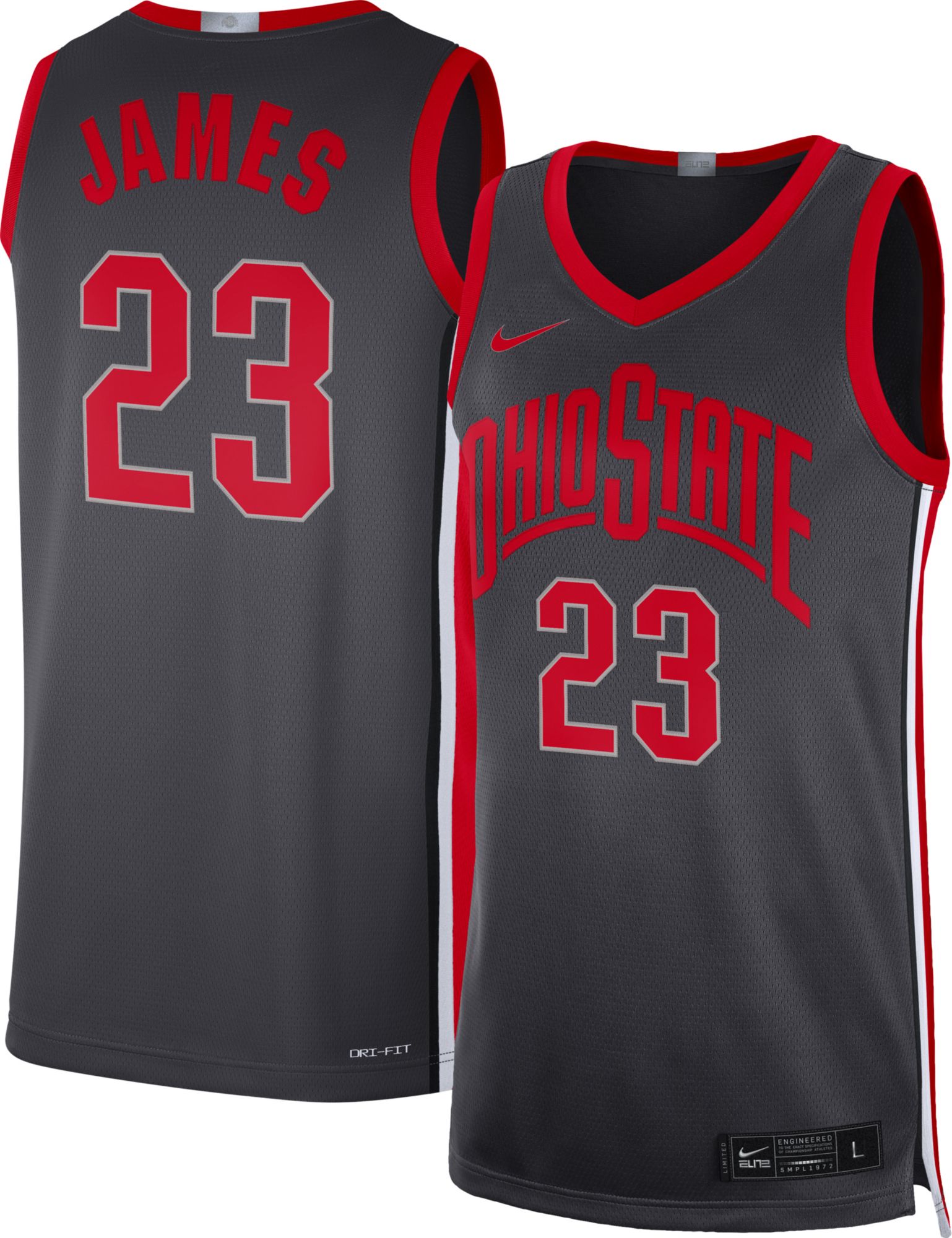 Nike / Men's Ohio State Buckeyes LeBron James #23 Gray Limited