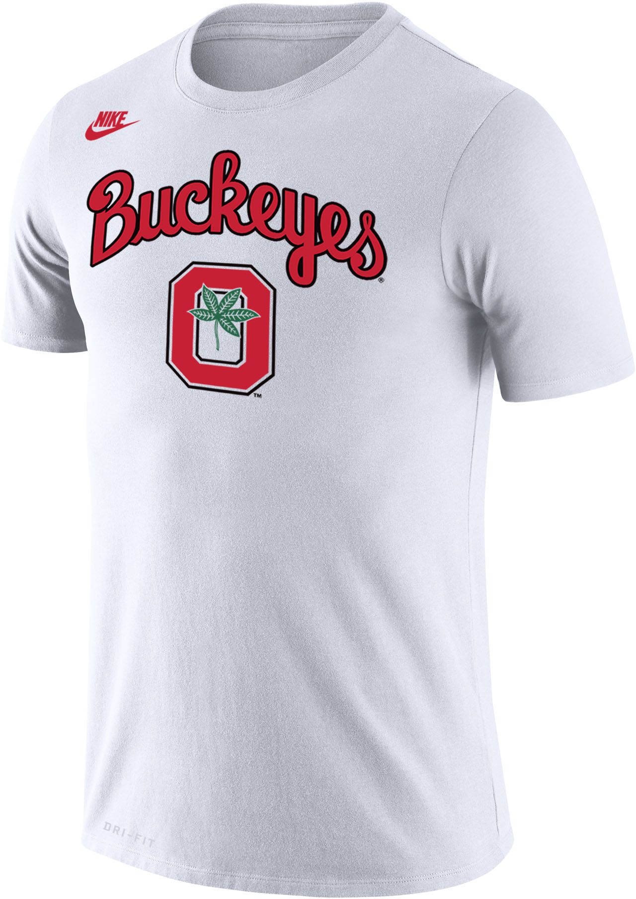 Men's Ohio State Buckeyes Basketball Retro Script Dri-FIT White T-Shirt