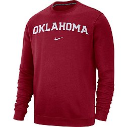 Nike Men's Oklahoma Sooners Crimson Club Fleece Crew Neck Sweatshirt