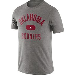 Jordan Men's Oklahoma Sooners Grey Basketball Team Arch T-Shirt