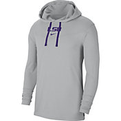 Nike Men's LSU Tigers Grey Long Sleeve Hooded T-Shirt