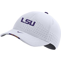 Nike Men's LSU Tigers AeroBill Swoosh Flex Classic99 Football Sideline White Hat