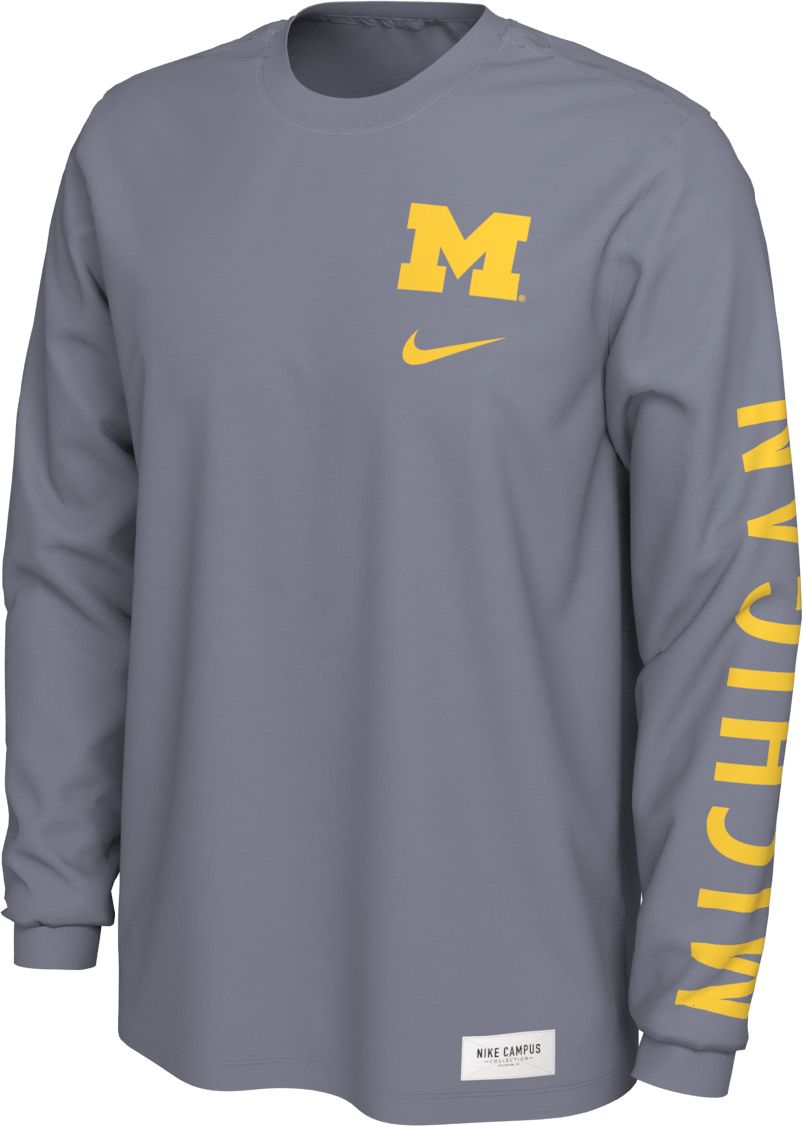 Nike University of Michigan White Long Sleeve Basic Dri-FIT Legend Tee