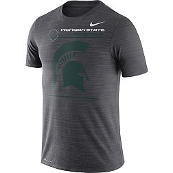 Nike Men's Michigan State Spartans Grey Dri-FIT Velocity Football Sideline T-Shirt