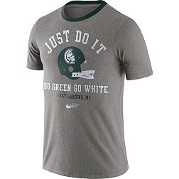 Nike Men's Michigan State Spartans Grey Dri-FIT Vault Helmet Logo T-Shirt