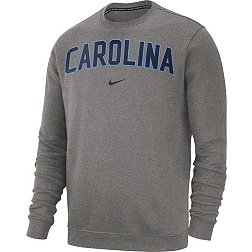 Nike Men's North Carolina Tar Heels Grey Club Fleece Crew Neck Sweatshirt