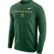 Nike Men's Norfolk State Spartans Green Core Cotton Graphic Long Sleeve T-Shirt