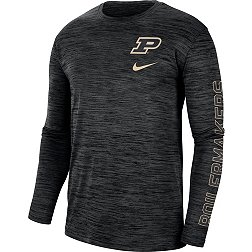 Nike Men's Purdue Boilermakers Black Dri-FIT Velocity Graphic Long Sleeve T-Shirt