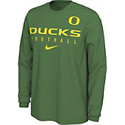 Nike Men's Oregon Ducks Green Cotton Football Long Sleeve T-Shirt