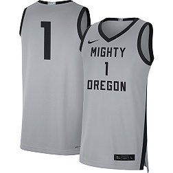 Nike Men's Oregon Ducks #1 Grey Limited Basketball Jersey