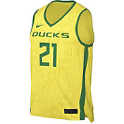 Nike Men's Oregon Ducks #21 Yellow Alternate Replica Basketball Jersey