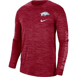 Nike Men's Arkansas Razorbacks Cardinal Dri-FIT Velocity Graphic Long Sleeve T-Shirt