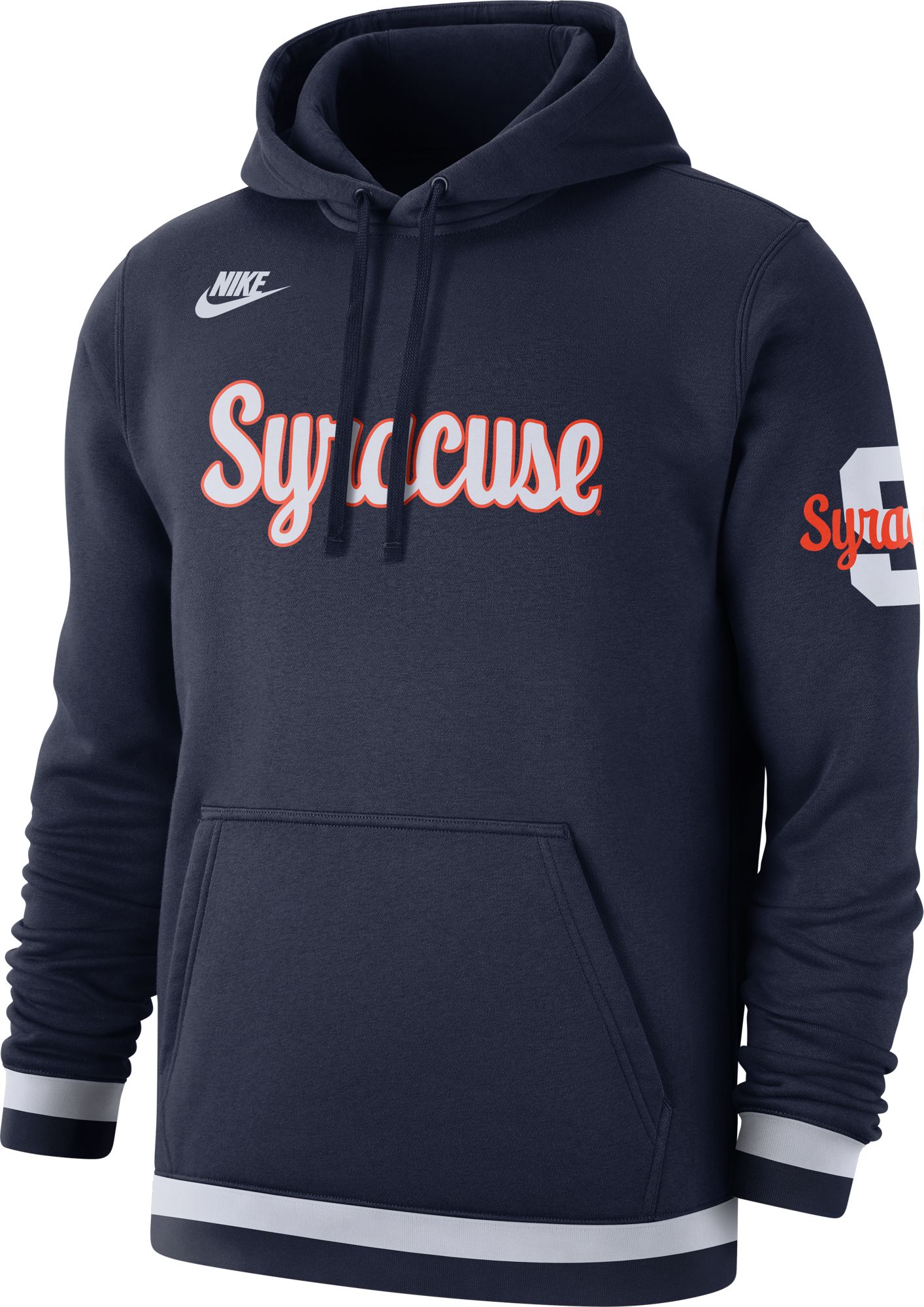 Nike Men s Syracuse Orange Blue Retro Fleece Pullover Hoodie