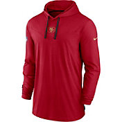 Nike Men's San Francisco 49ers Sideline Dri-FIT Hooded Long Sleeve Red T-Shirt