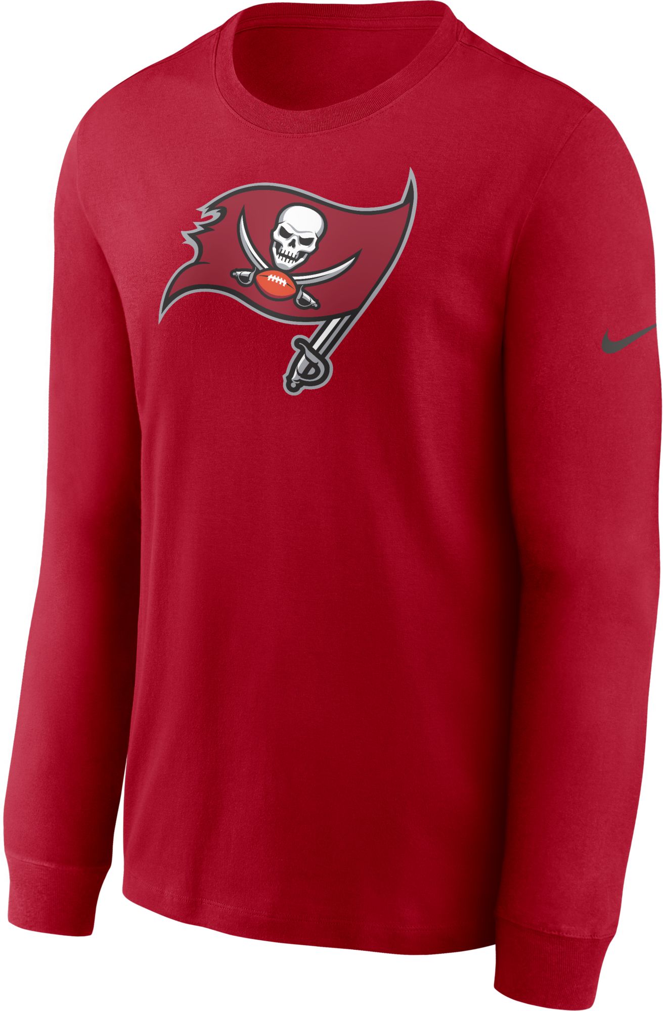Nike Men's Tampa Bay Buccaneers Logo Long Sleeve Cotton Red T-Shirt
