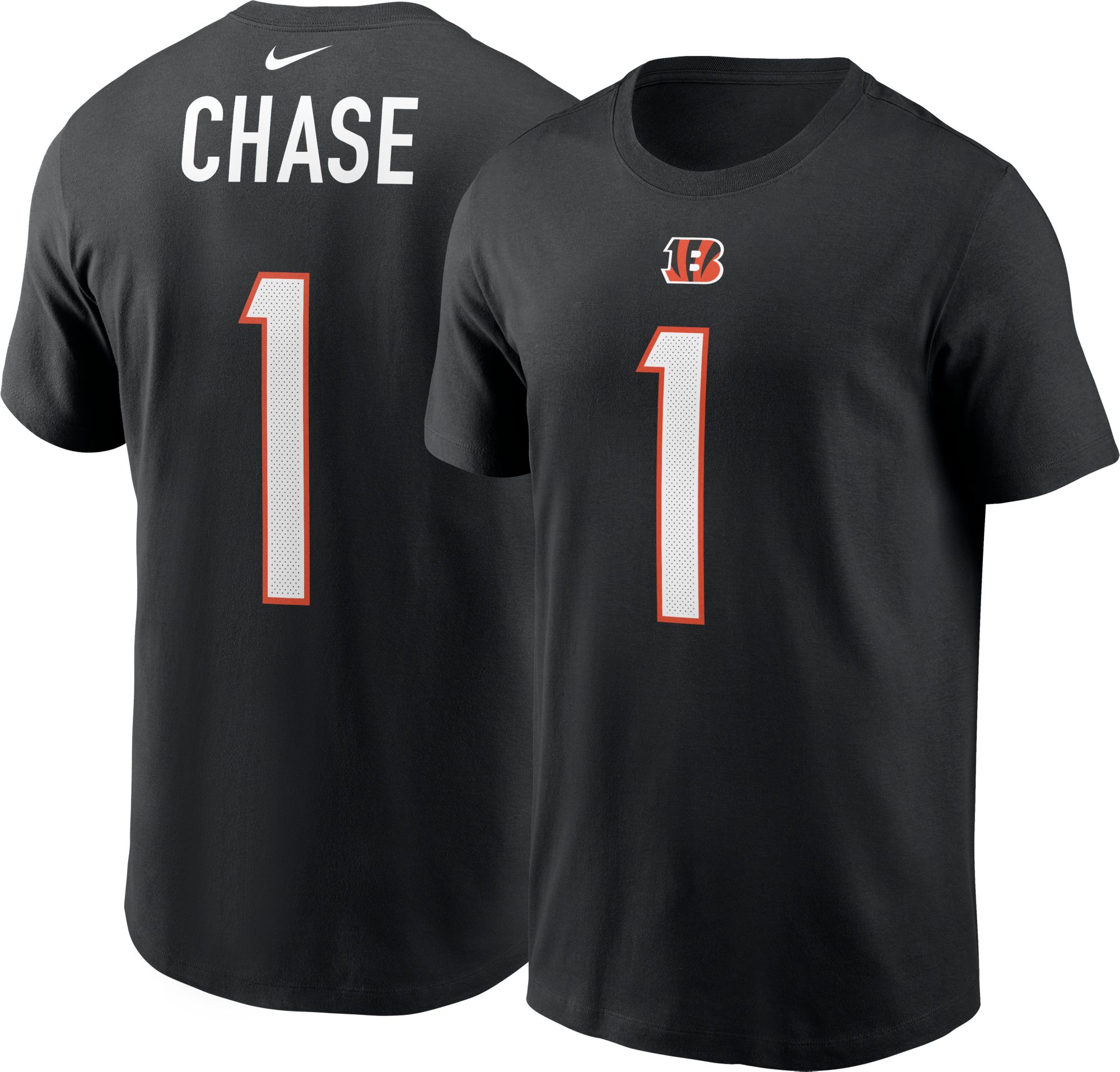 Nike Men's Cincinnati Bengals Ja'Marr Chase #1 Black T-Shirt